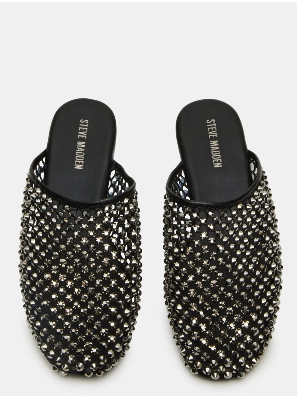Steve Madden Pearson Black Rhinestone Mule Slide